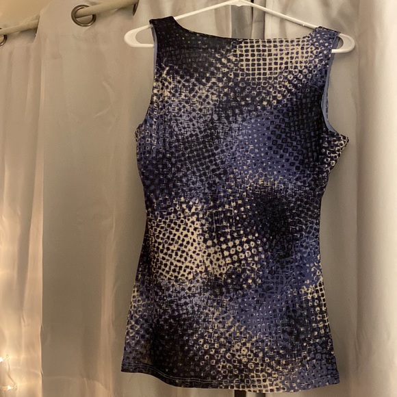 Liz Claiborne Tank - Dark and Light Blue and Tan, fully lined in pale blue layer - Picture 4 of 4